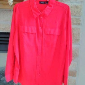 NEW WOT Apt 9 Collared Blouse - Red